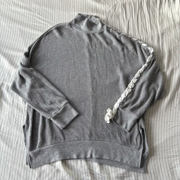 Free People Movement Grey Waffle Knit Sweater - Picture 1 of 5